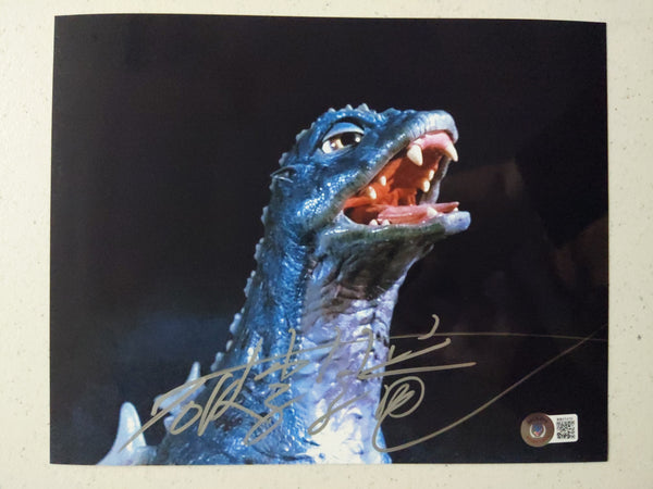 Hariken Hurricane Ryu Signed GODZILLA 8x10 Photo Suit Actor Baby Jr BAS QR A