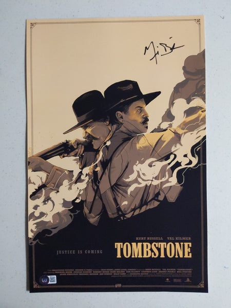 MICHAEL BIEHN Signed TOMBSTONE 11x17 Movie Poster JOHNNY RINGO JSA BAS QR Code Z