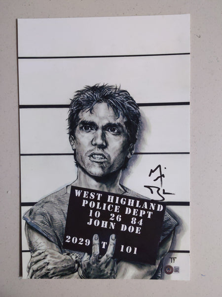MICHAEL BIEHN Signed TERMINATOR 11x17 Movie Poster REESE JSA BAS QR Code Z