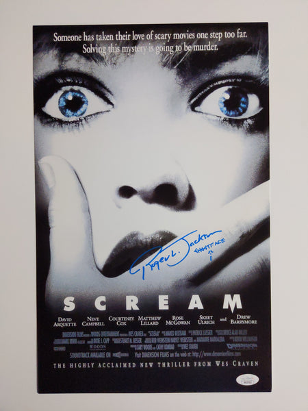 Roger JACKSON Signed SCREAM 11x17 Poster GHOSTFACE Autograph BAS JSA COA E