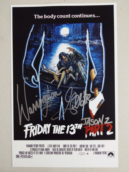 WARRINGTON GILLETTE Signed Friday the 13th Part 2 11x17 Movie Poster Autograph Auto Jason Voorhees COA Z