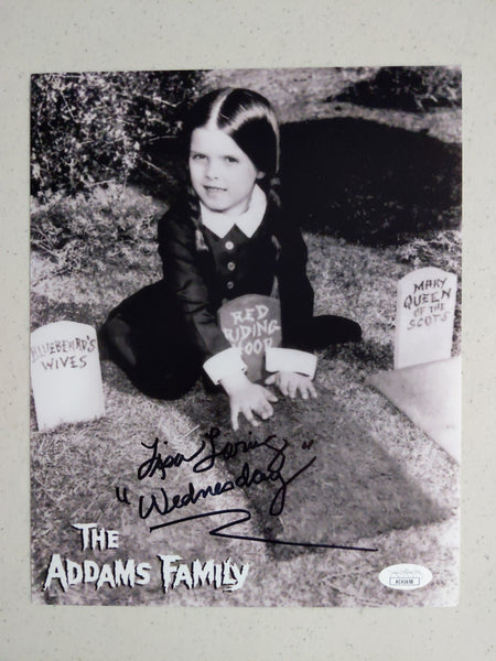 LISA LORING Signed 8x10 Photo Wednesday Inscription Addams Family BAS JSA B