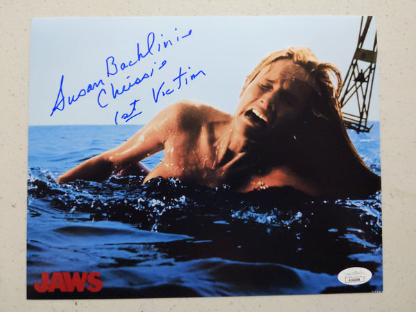 Susan Backlinie Signed 8x10 PHOTO  JAWS Autograph Chrissie 1st Victim Inscription BAS JSA COA