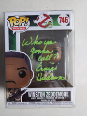Ernie HUDSON Signed Funko POP Ghostbusters Winston Inscription Who you gonna call BAS JSA COA