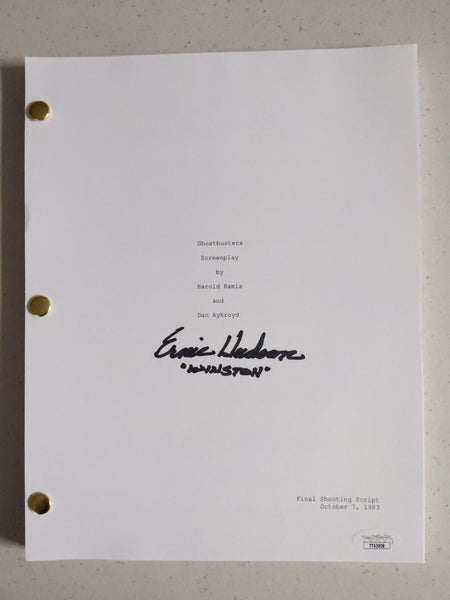 Ernie HUDSON Signed Ghostbusters Replica Script Winston Inscription BAS JSA COA