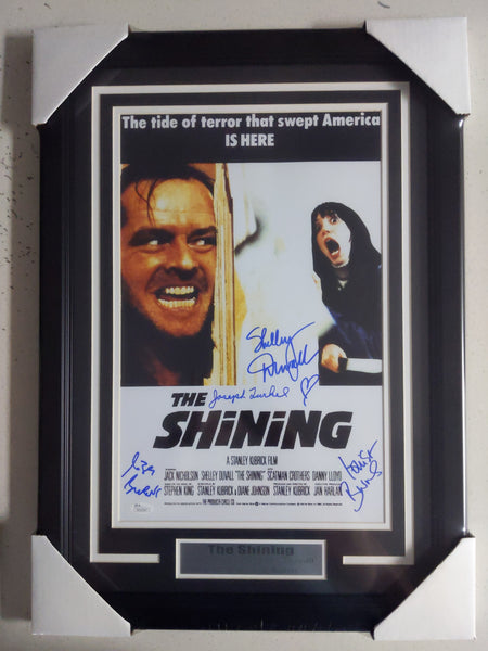 Shelley Duvall - Lisa & Louise Burns - Joe Turkel THE SHINING 4X Signed 11x17 Movie Poster FRAMED  BAS JSA COA