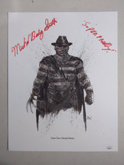 MICHAEL BAILEY SMITH Signed 11x14 Art Print SUPER FREDDY Nightmare on Elm Street Beckett BAS JSA COA