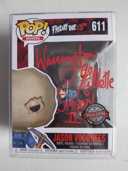 WARRINGTON GILLETTE Signed SPECIAL EDITION SACKHEAD JASON Voorhees FUNKO POP Figure Friday the 13th Part 2 BAS QR