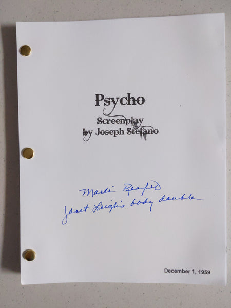 MARLI RENFRO Signed PSYCHO Movie SCRIPT Janet Leigh Body Double in Autograph COA RARE