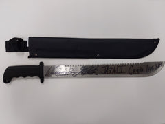WARRINGTON GILLETTE Signed STEEL Serrated MACHETE Autograph JASON 2 Friday the 13th Inscription Crystal Lake Killer