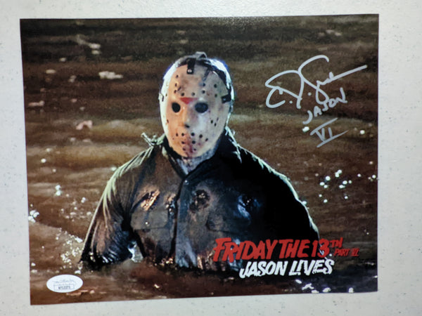CJ GRAHAM Signed JASON VOORHEES 8X10 Photo Autograph FRIDAY the 13th PART 6 BAS JSA F