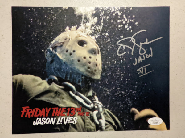 CJ GRAHAM Signed JASON VOORHEES 8X10 Photo Autograph FRIDAY the 13th PART 6 BAS JSA Y