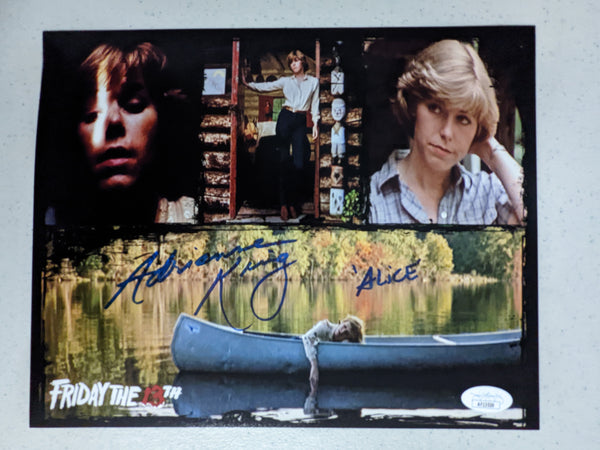 Alice from Friday the 13th signed 8x10 photo by Adrienne King, complete with Beckett or JSA A certification.