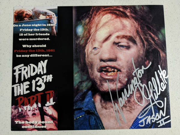 WARRINGTON GILLETTE Signed Friday the 13th Part 2 8x10 Photo Autograph Jason Voorhees JSA COA C
