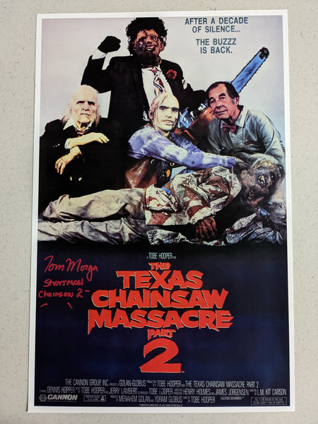 TOM MORGA Signed 11x17 Movie Poster Texas Chainsaw Massacre Autograph