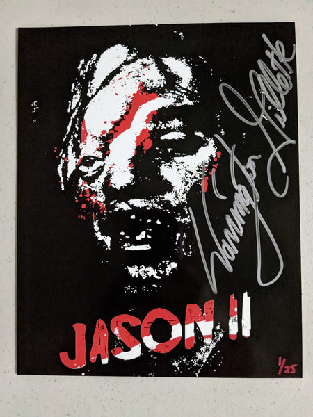 WARRINGTON GILLETTE Signed Jason 8X10 Art Photo 1/25 FRIDAY THE 13TH Part 2 COA
