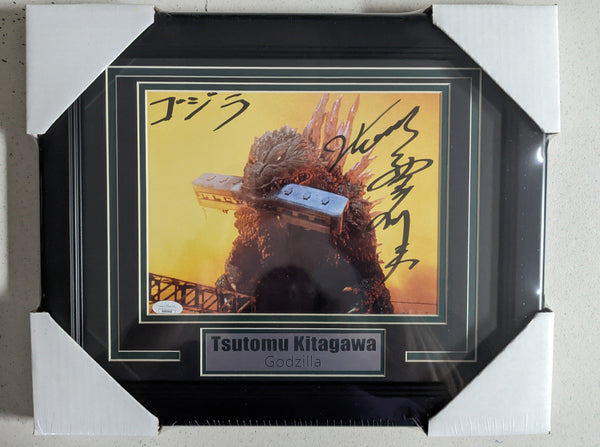 TSUTOMU KITAGAWA Signed GODZILLA 8x10 PHOTO FRAMED Autograph BAS JSA COA