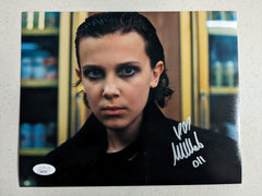 MILLIE BOBBY BROWN Signed 8x10 Photo Stranger Things "011" BAS JSA COA A