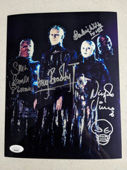 Doug Bradley Simon Bamford Nicholas Vince Barbie Wilde 4X Signed Cenobites 8x10 Photo Hellraiser Autograph BAS JSA A