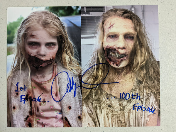 Rare Addy Miller autographed photo depicting Summer the Teddy Bear Girl from The Walking Dead, with JSA/BAS COA.