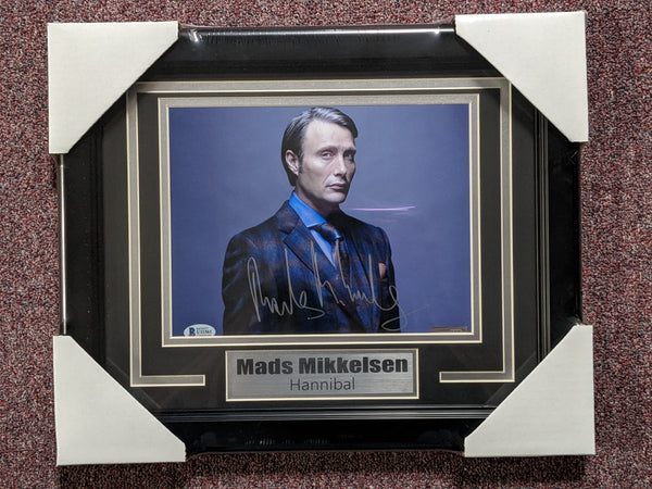 Mads Mikkelsen Signed 8x10 Photo FRAMED Hanibal Lecter Autograph BAS COA