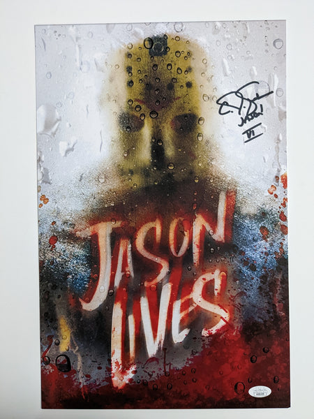 CJ GRAHAM Signed JASON VOORHEES 11x17 Movie poster Autograph FRIDAY the 13th PART 6  BAS JSA COA B