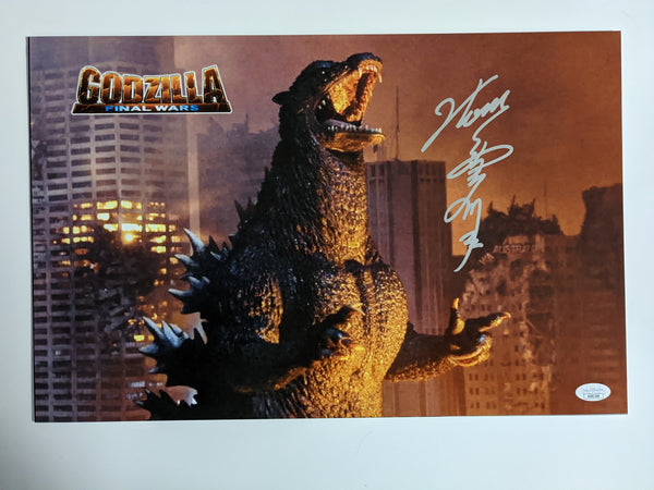 TSUTOMU KITAGAWA Signed GODZILLA 11x17 Movie Poster Autograph BAS JSA COA B