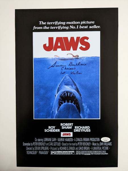 Susan Backlinie Signed 11x17 POSTER Jaws Autograph Chrissie 1st Victim Inscription BAS JSA COA