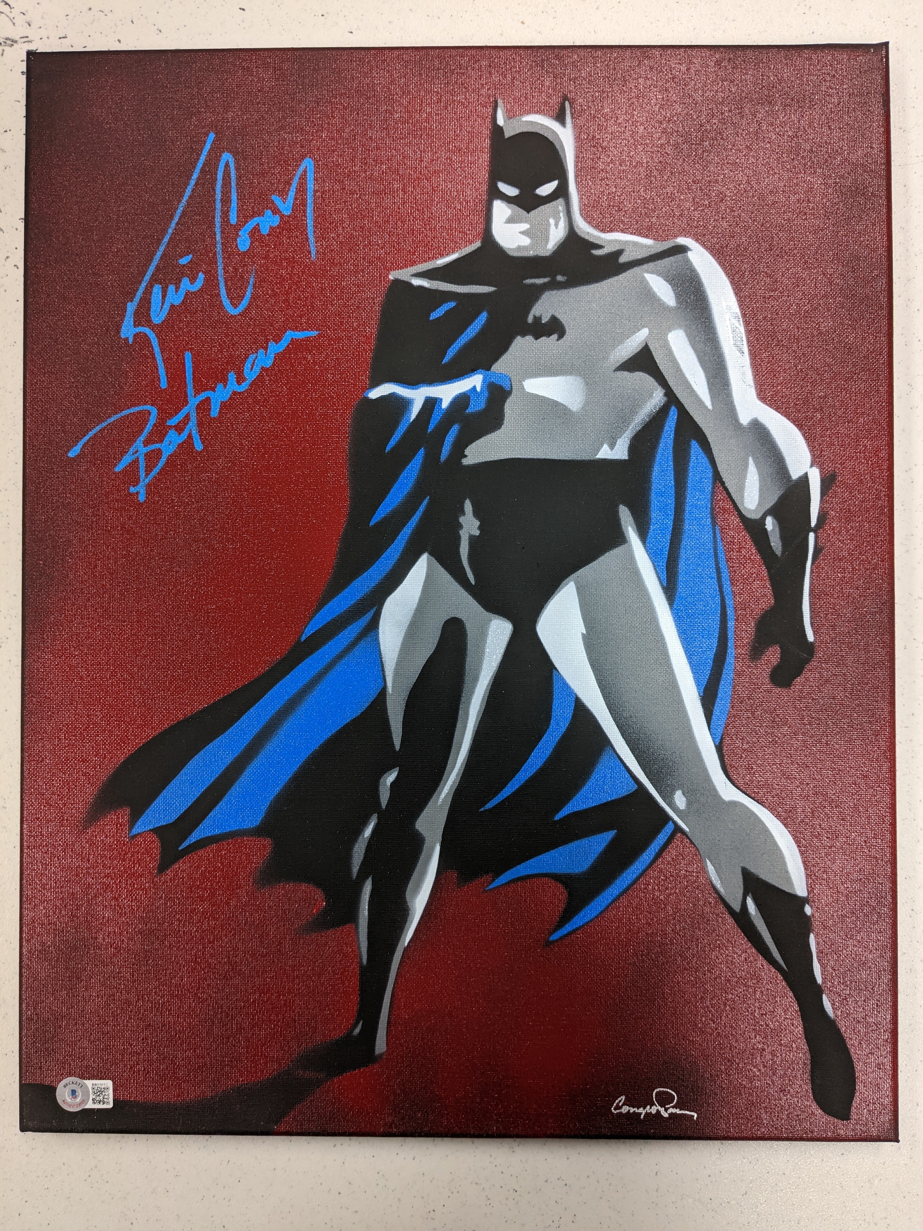 KEVIN CONROY Signed BATMAN 16x20 ORIGINAL PAINTING Beckett BAS QR