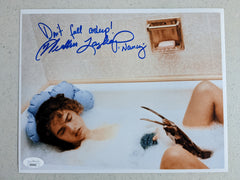 HEATHER LANGENKAMP Signed Nightmare on Elm Street 8x10 TUB Photo Nancy Autograph Inscription BECKETT BAS JSA COA A
